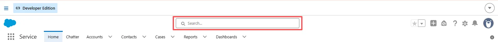 Salesforce global search toolbar